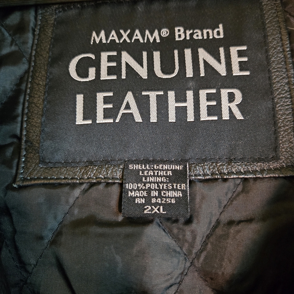Men's Leather Jacket Maxam Eagle Usa Eagle Size 2… - image 3